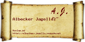 Albecker Jagelló névjegykártya